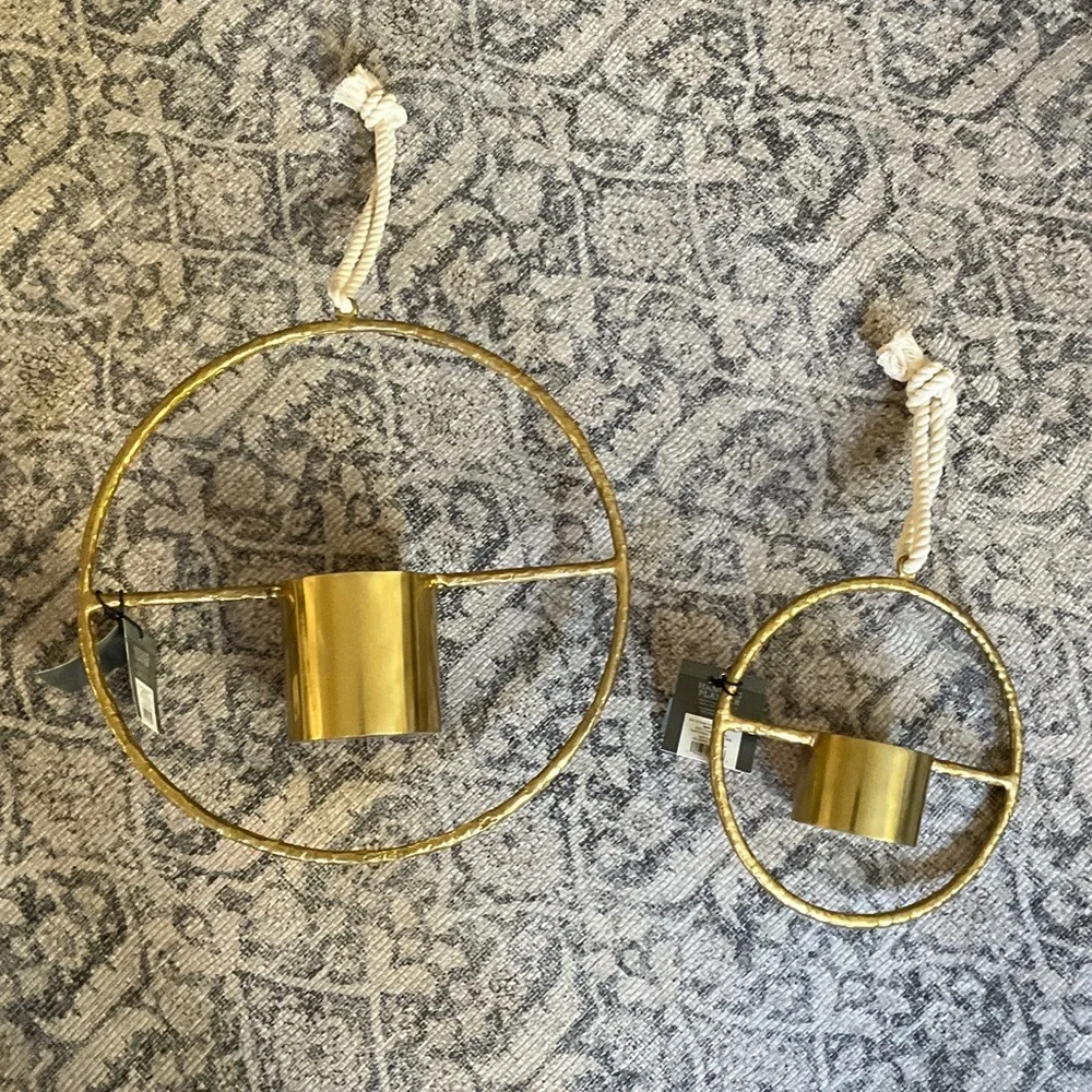 Threshold Gold Hanging Planter Bundle Set of 2 NWT